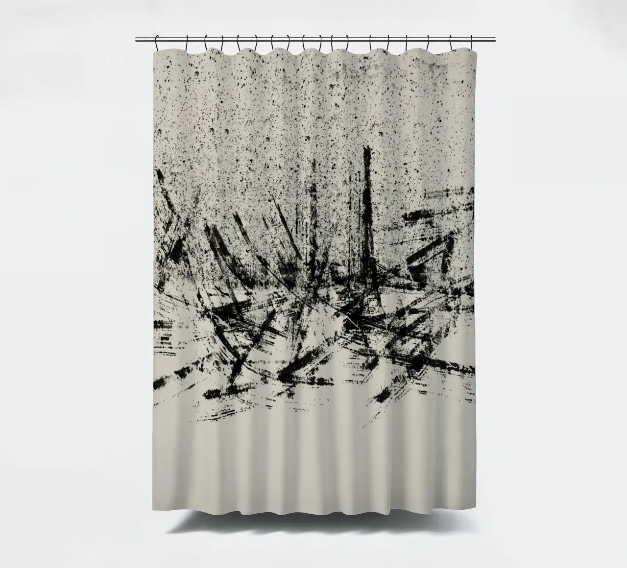 Pittura astratta con pennellate e texture nere tenda da doccia da Imaginative