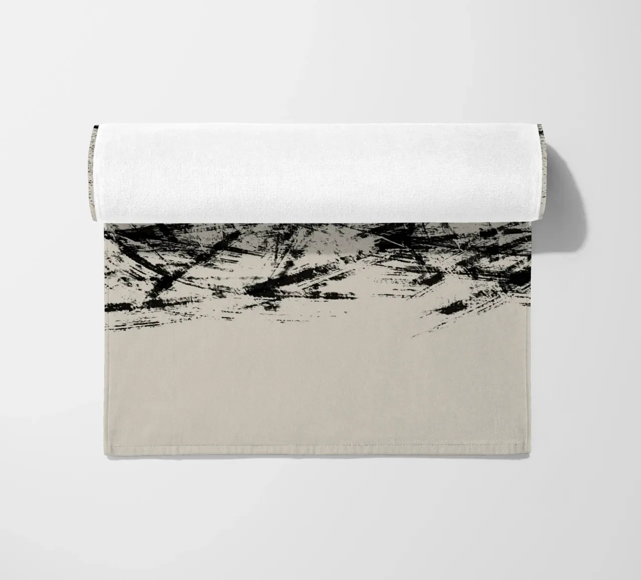 Pittura astratta con pennellate e texture nere telo mare da Imaginative