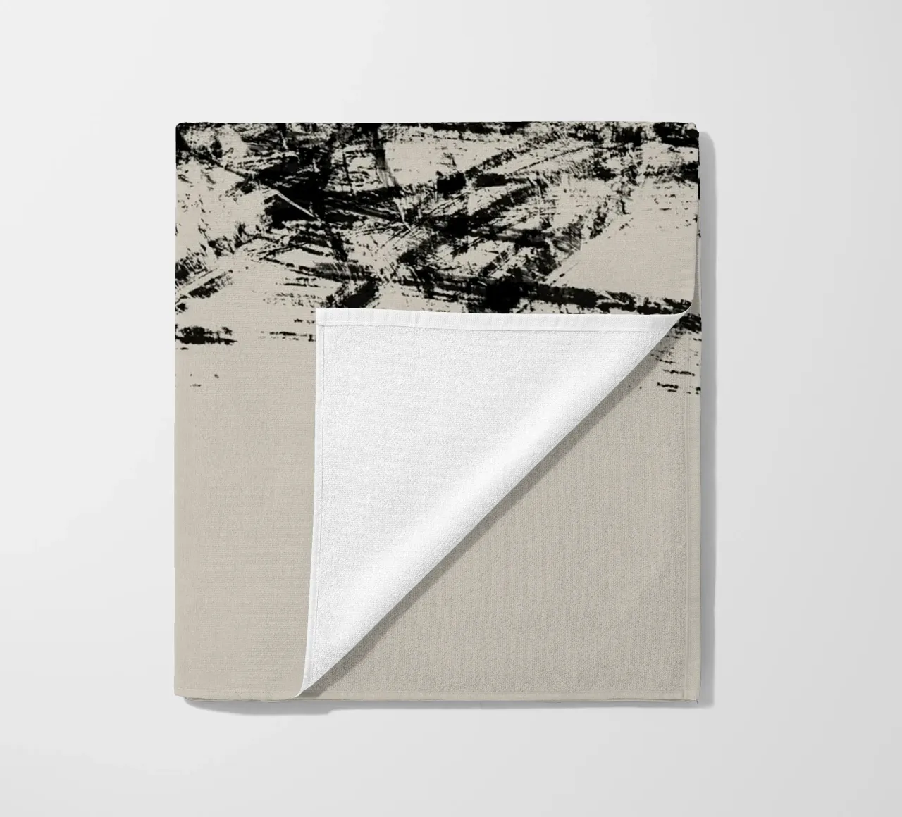 Pittura astratta con pennellate e texture nere telo mare da Imaginative