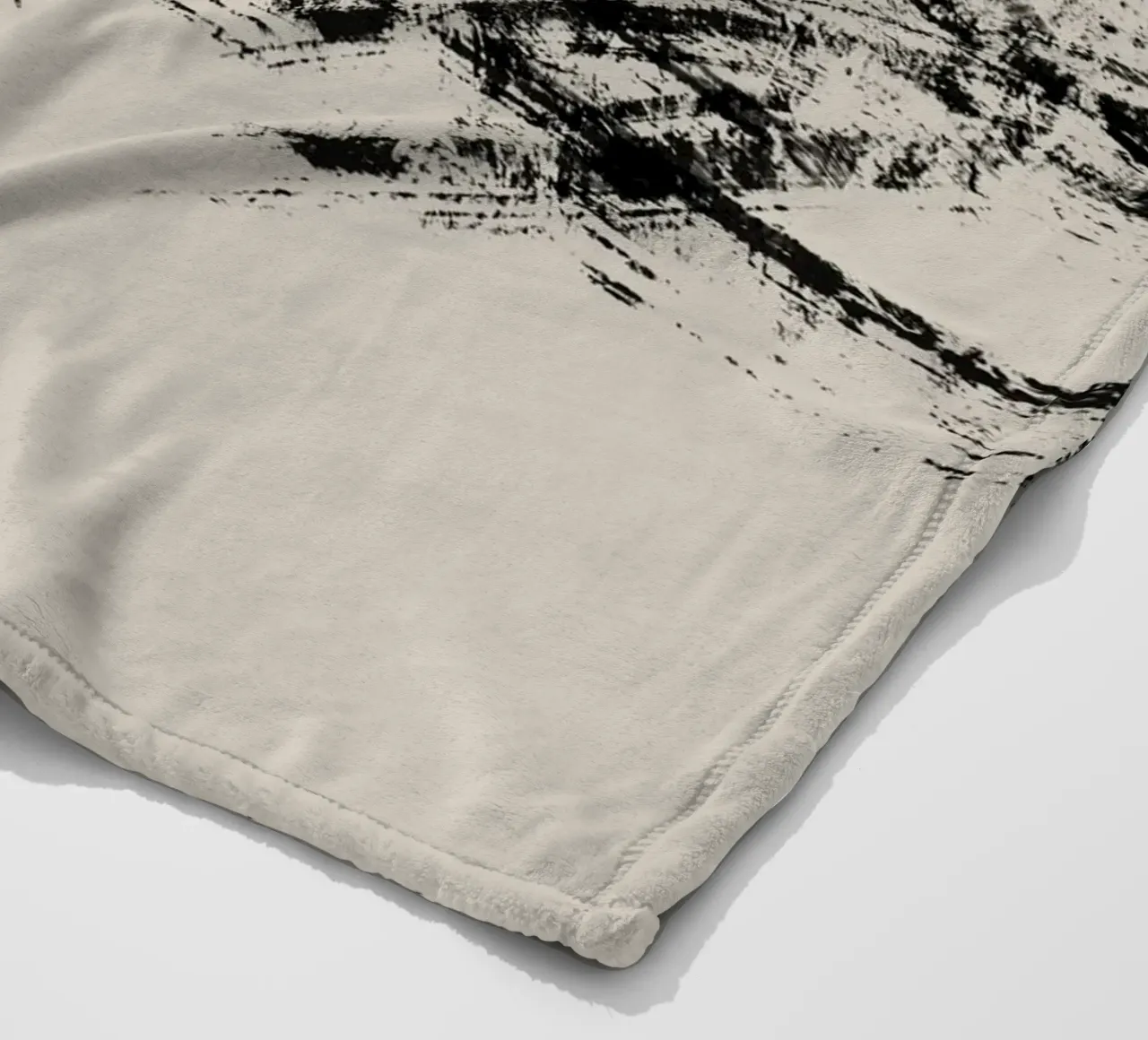 Pittura astratta con pennellate e texture nere coperta in pile da Imaginative