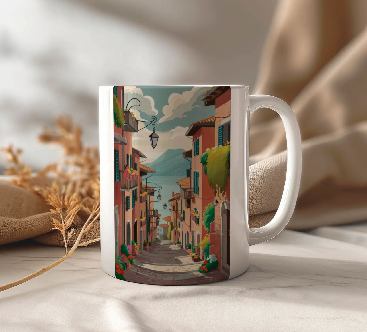 Viaggio in una strada stretta tazza in ceramica da Haven Mirage