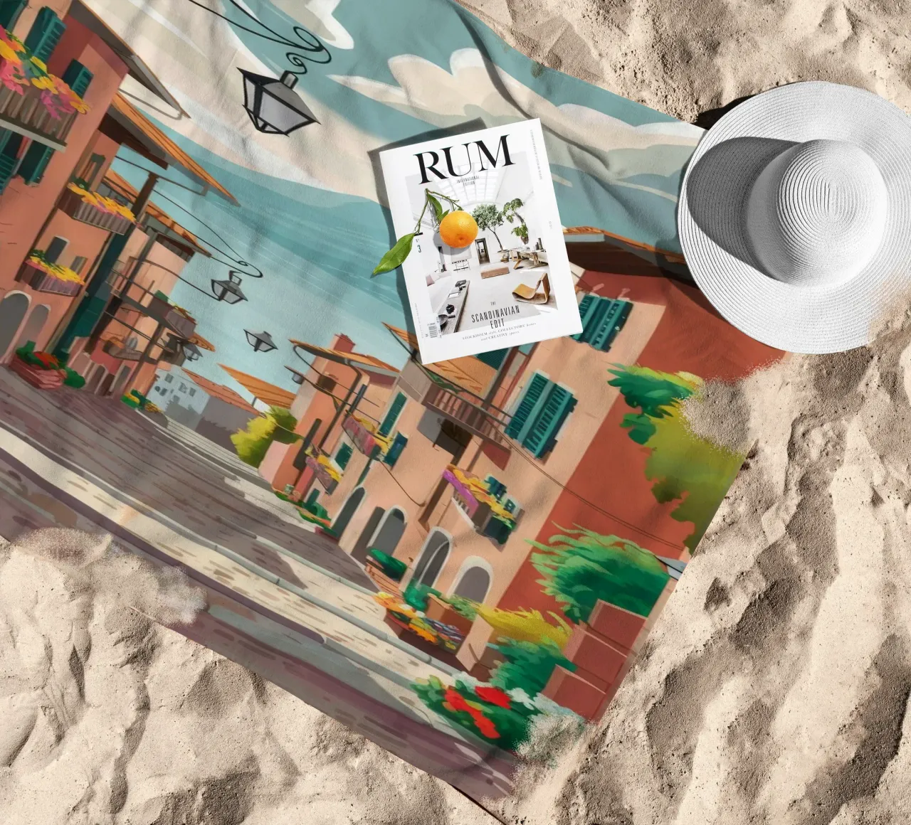 Viaggio in una strada stretta telo mare da Haven Mirage