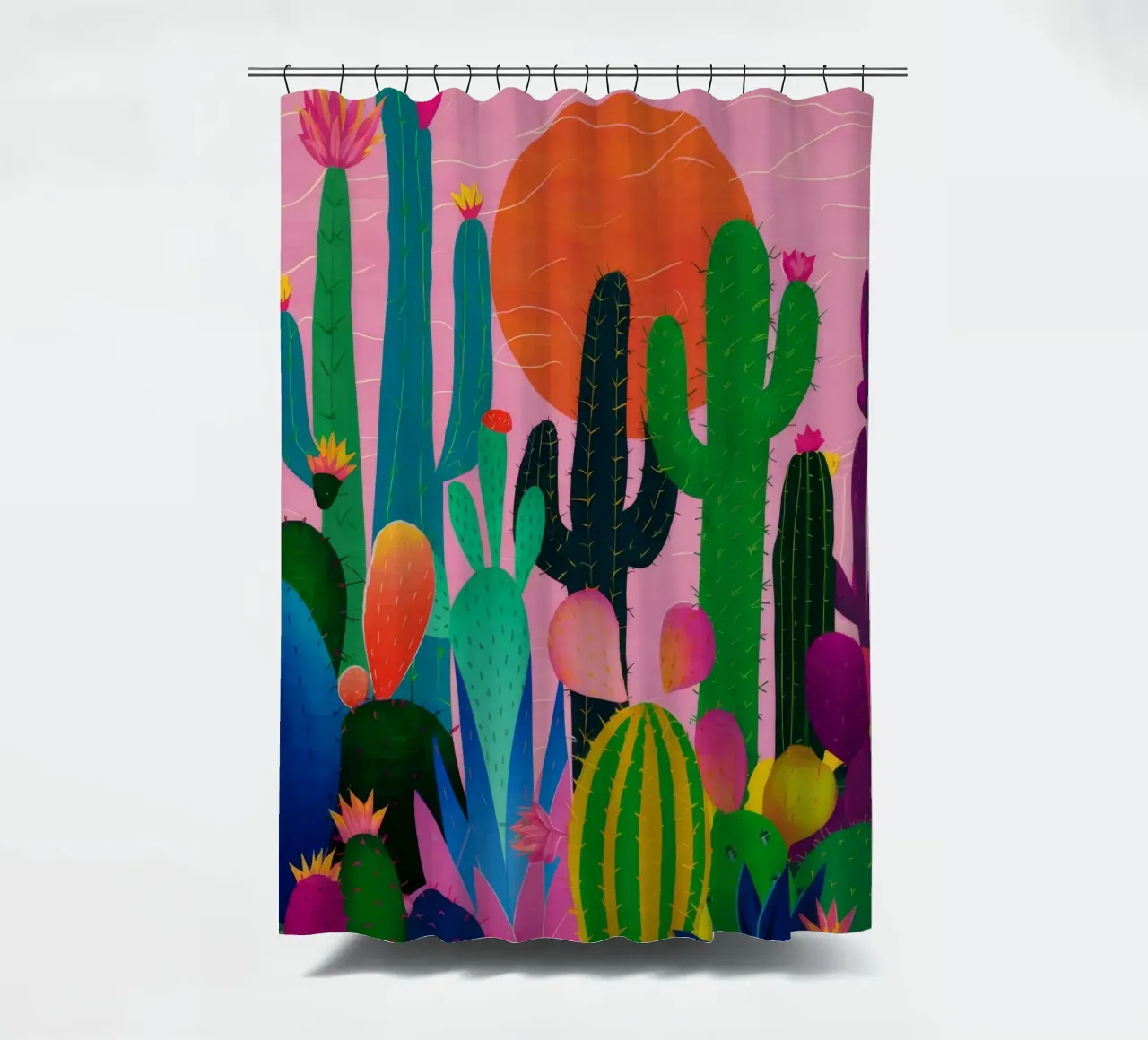 Desert Bloom Sunset shower curtain by Haven Mirage