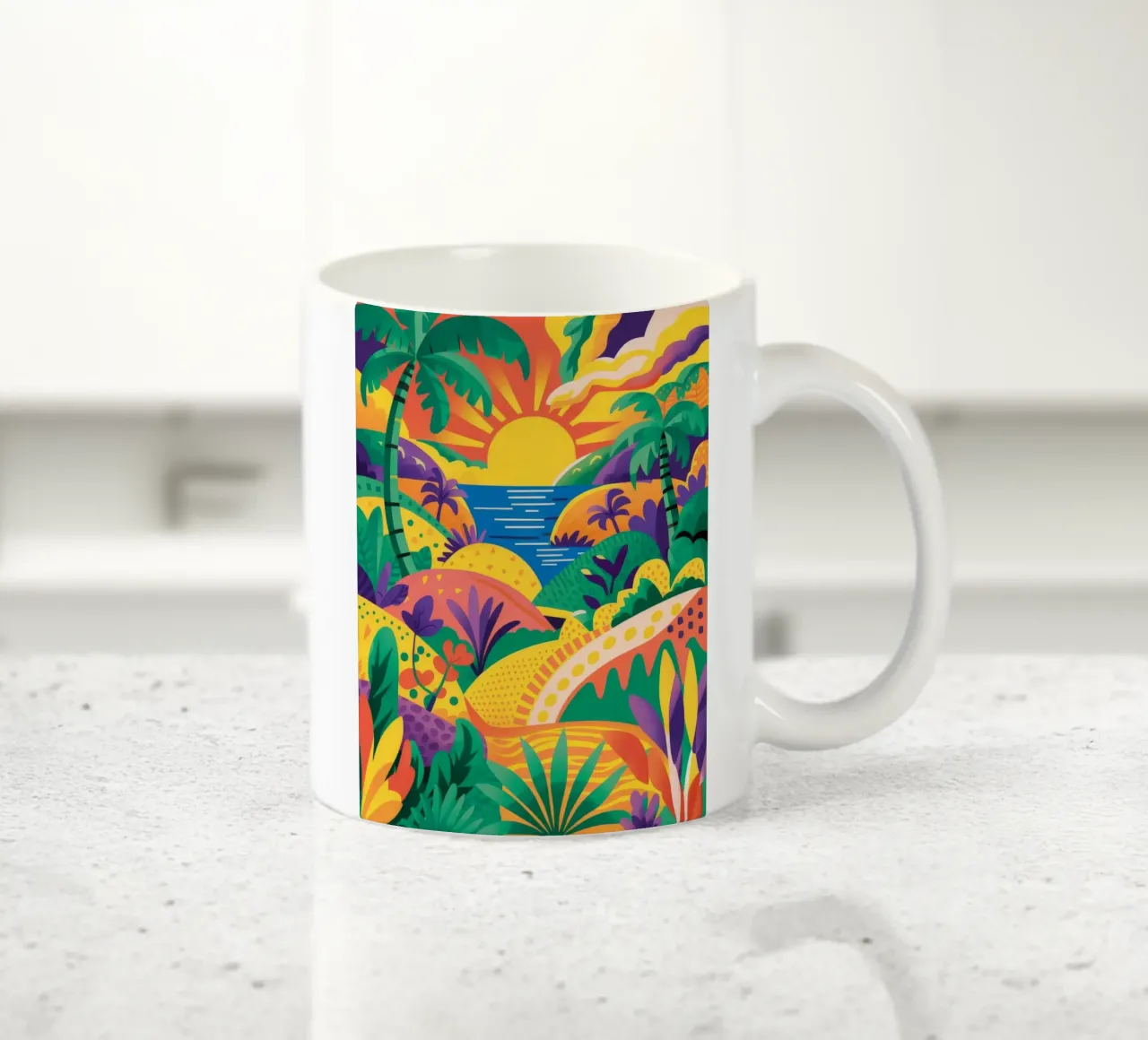 Alba della giungla verdeggiante tazza in ceramica da Paez Harmony
