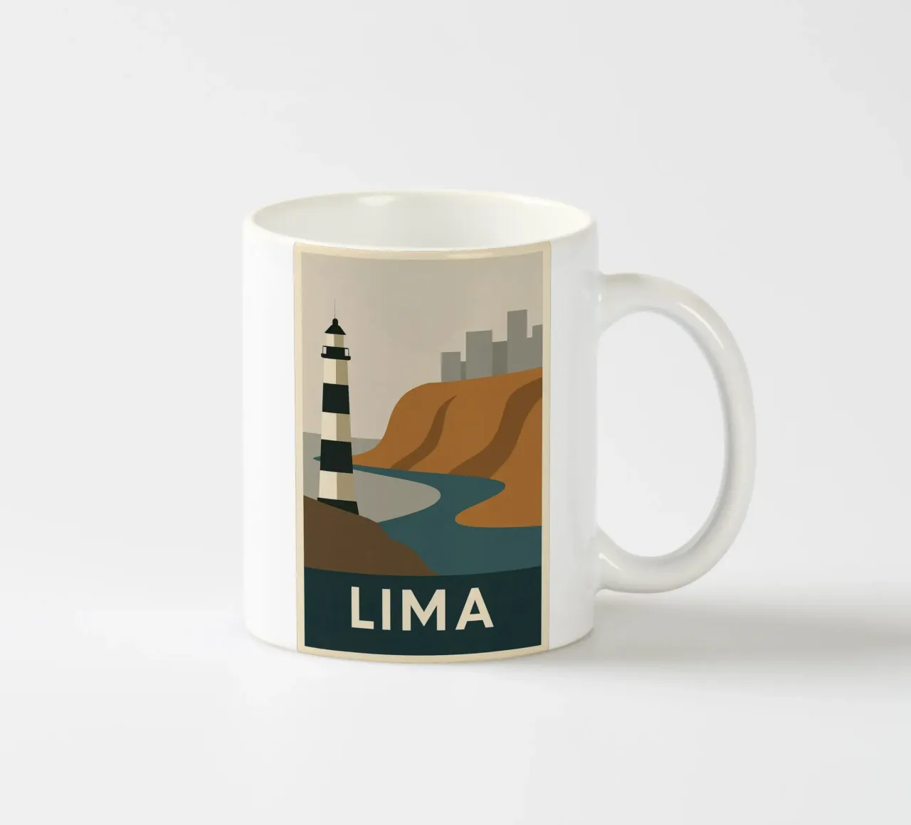 LIMA - Grafische reis langs de Pacifische kust keramische mok van JETLAG | affiches voyage
