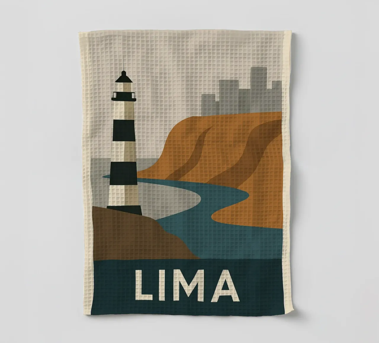 LIMA - Grafische reis langs de Pacifische kust theedoek van JETLAG | affiches voyage