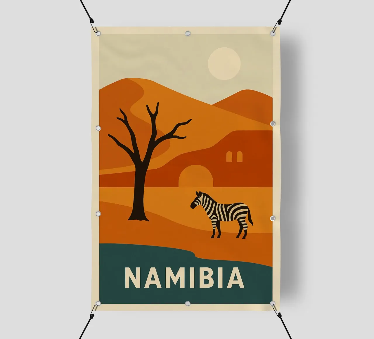 NAMIBIA - Selvaggia e sublime telo in pvc da JETLAG | affiches voyage
