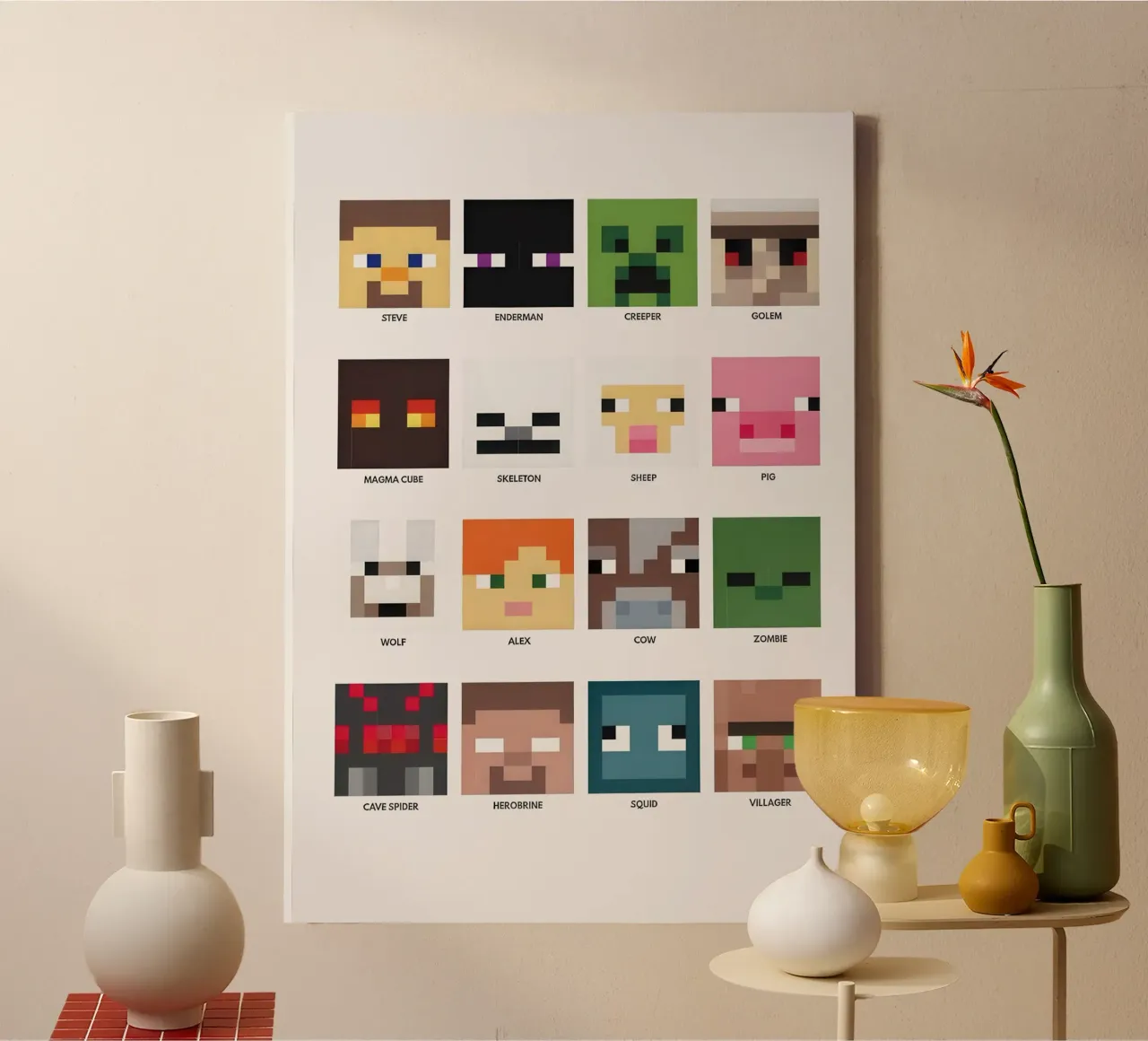 MinecraftPixels tela con Cornice a cassetta da NextPixel
