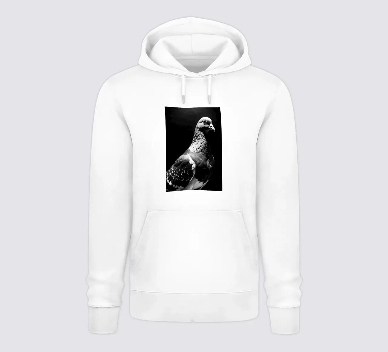 faccia di piccione fotografia animale in bianco e nero felpa con cappuccio da kanayaa