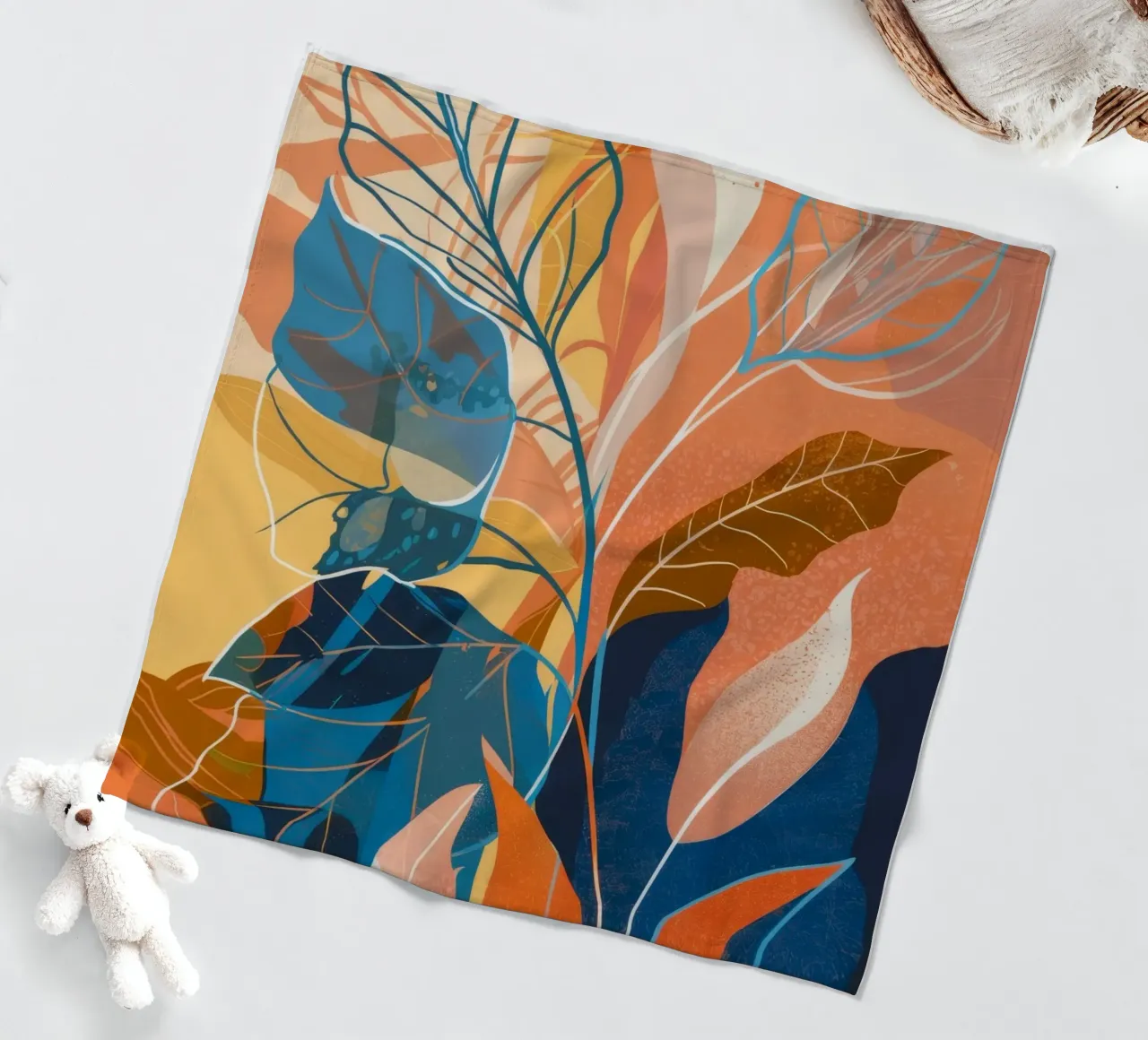 Abstract Floral Forms fleece blanket by Paez Harmony