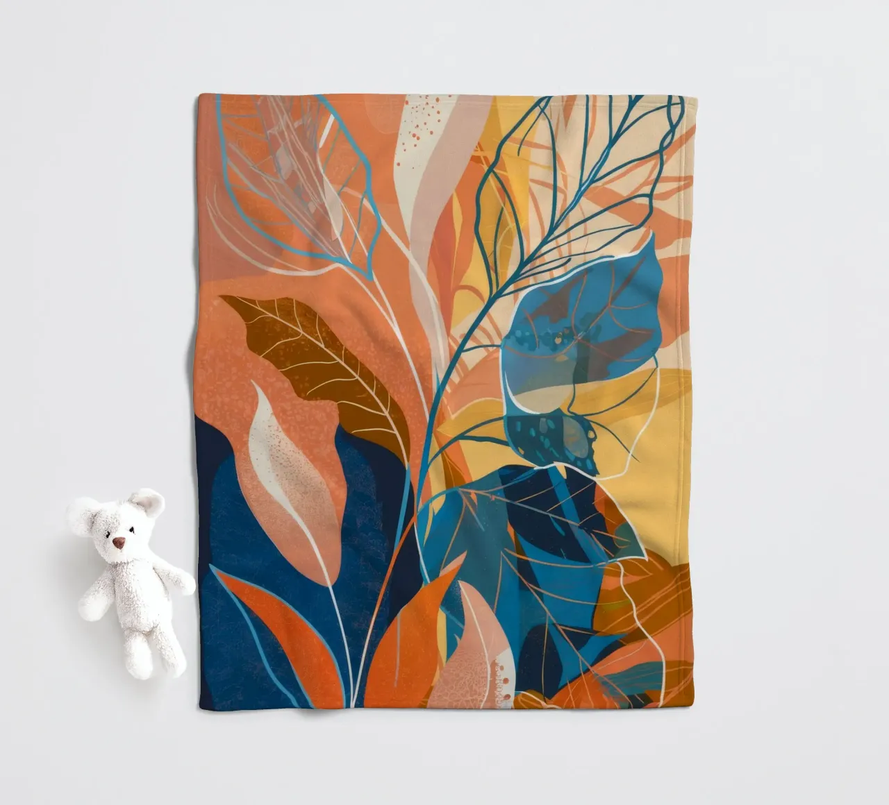 Abstract Floral Forms fleece blanket by Paez Harmony