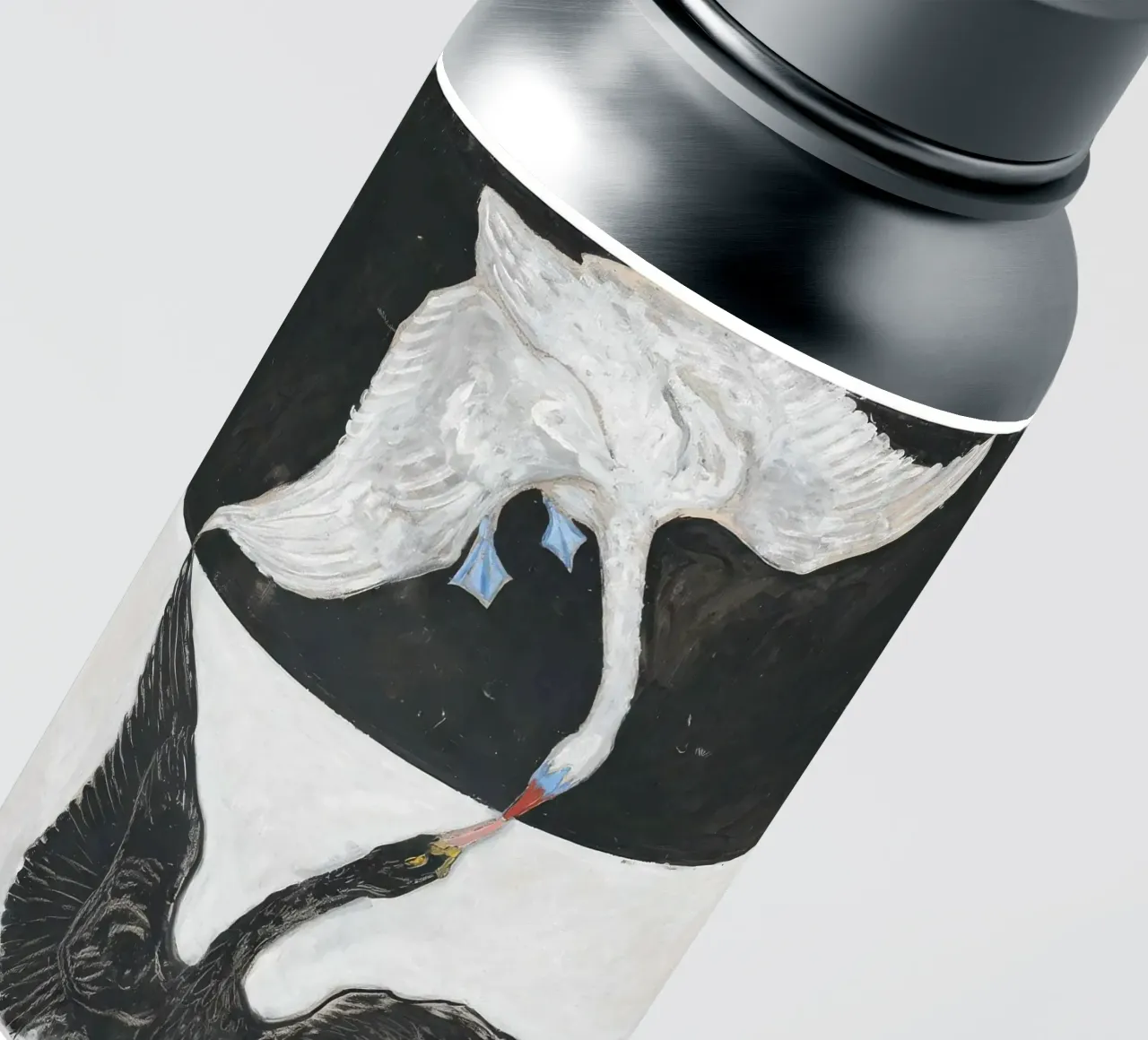 HILMA AF KLINT cigno in bianco e nero adesivo da Hilma HIll