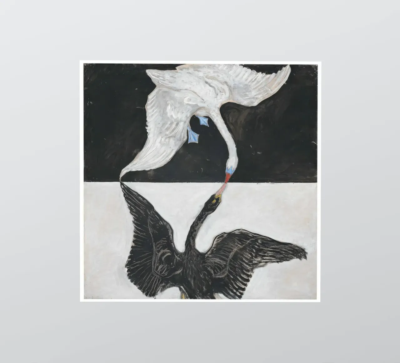 HILMA AF KLINT cigno in bianco e nero adesivo da Hilma HIll