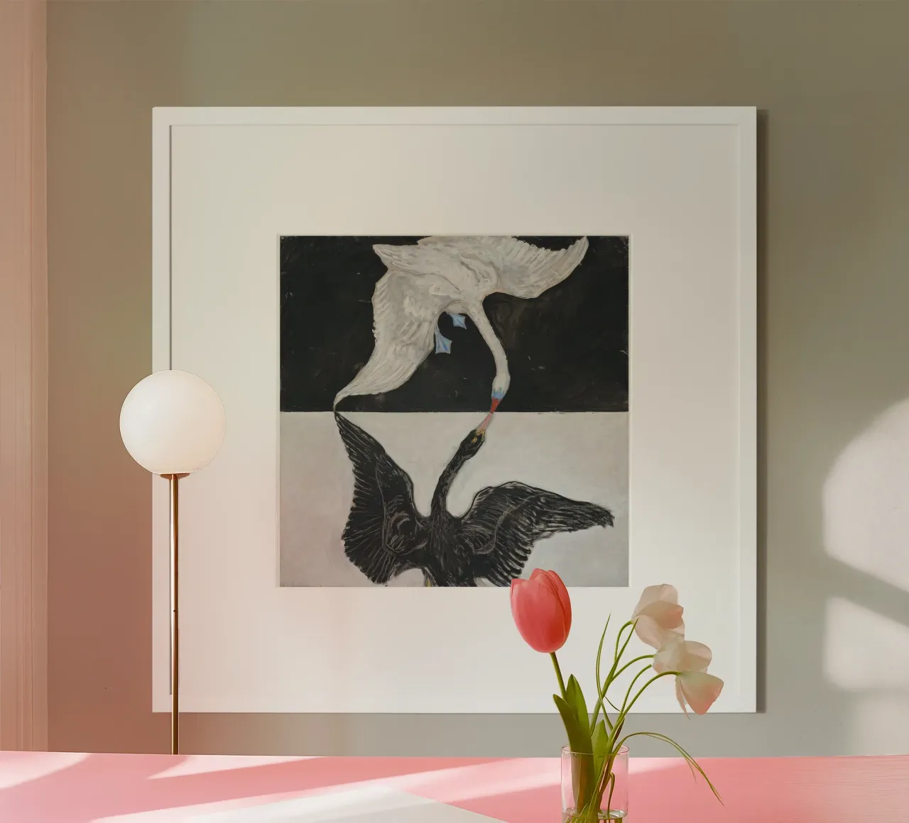 HILMA AF KLINT cigno in bianco e nero carta hahnemühle da Hilma HIll
