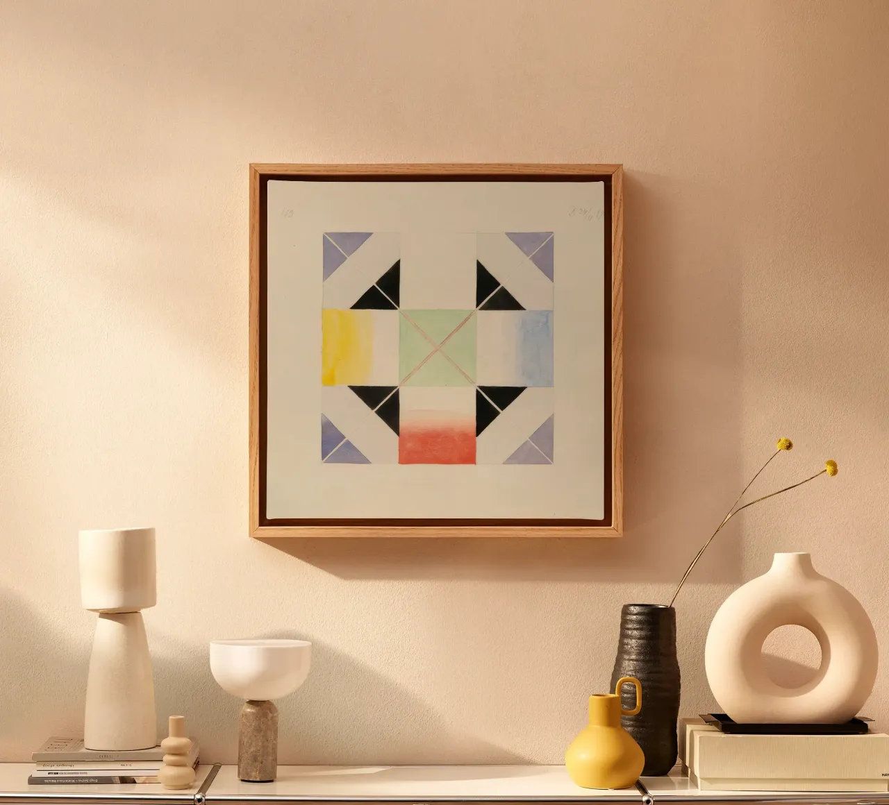 HILMA AF KLINT optical illusion effect canvas with Floater frame by Hilma HIll