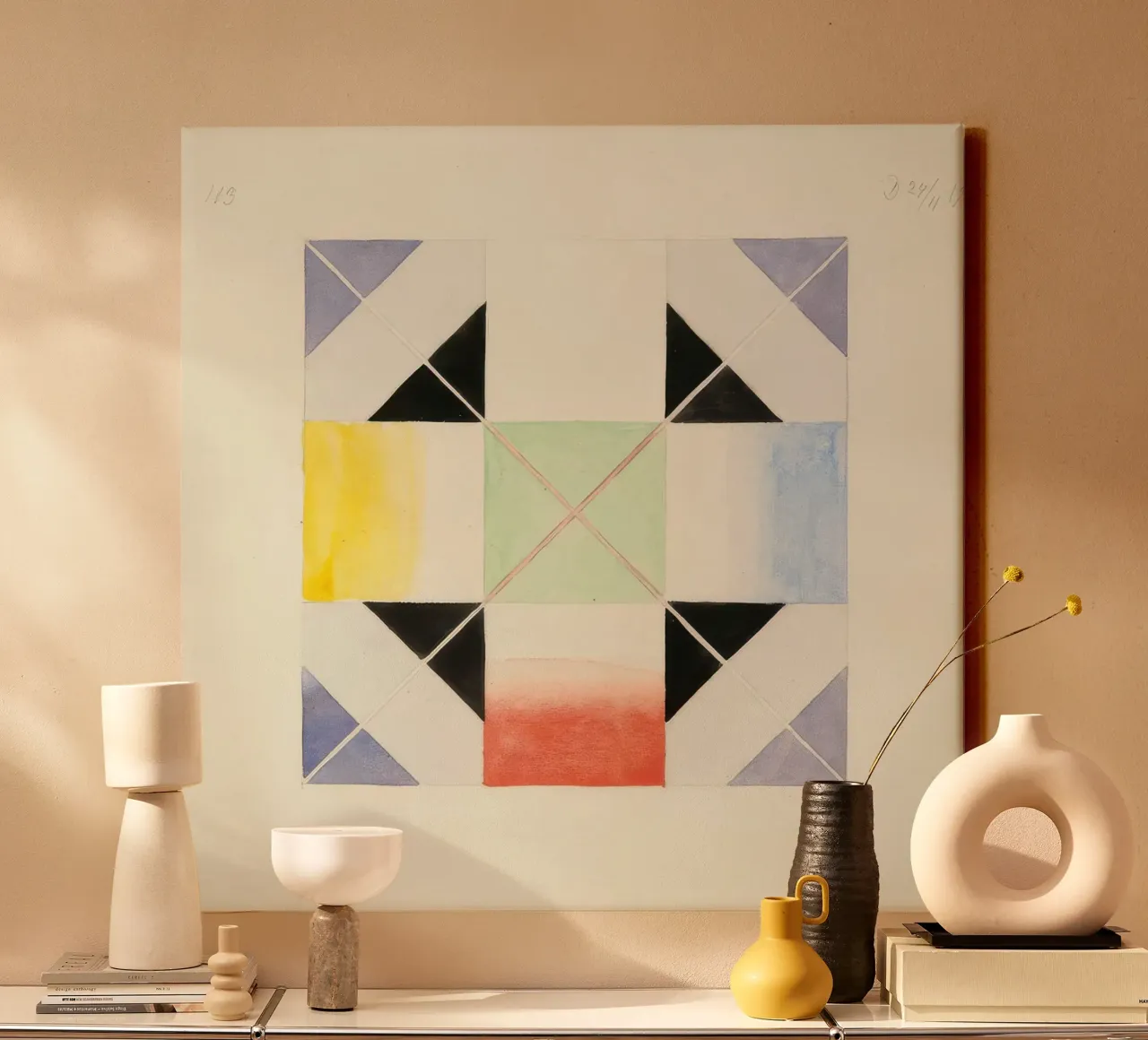 HILMA AF KLINT optical illusion effect canvas with Floater frame by Hilma HIll