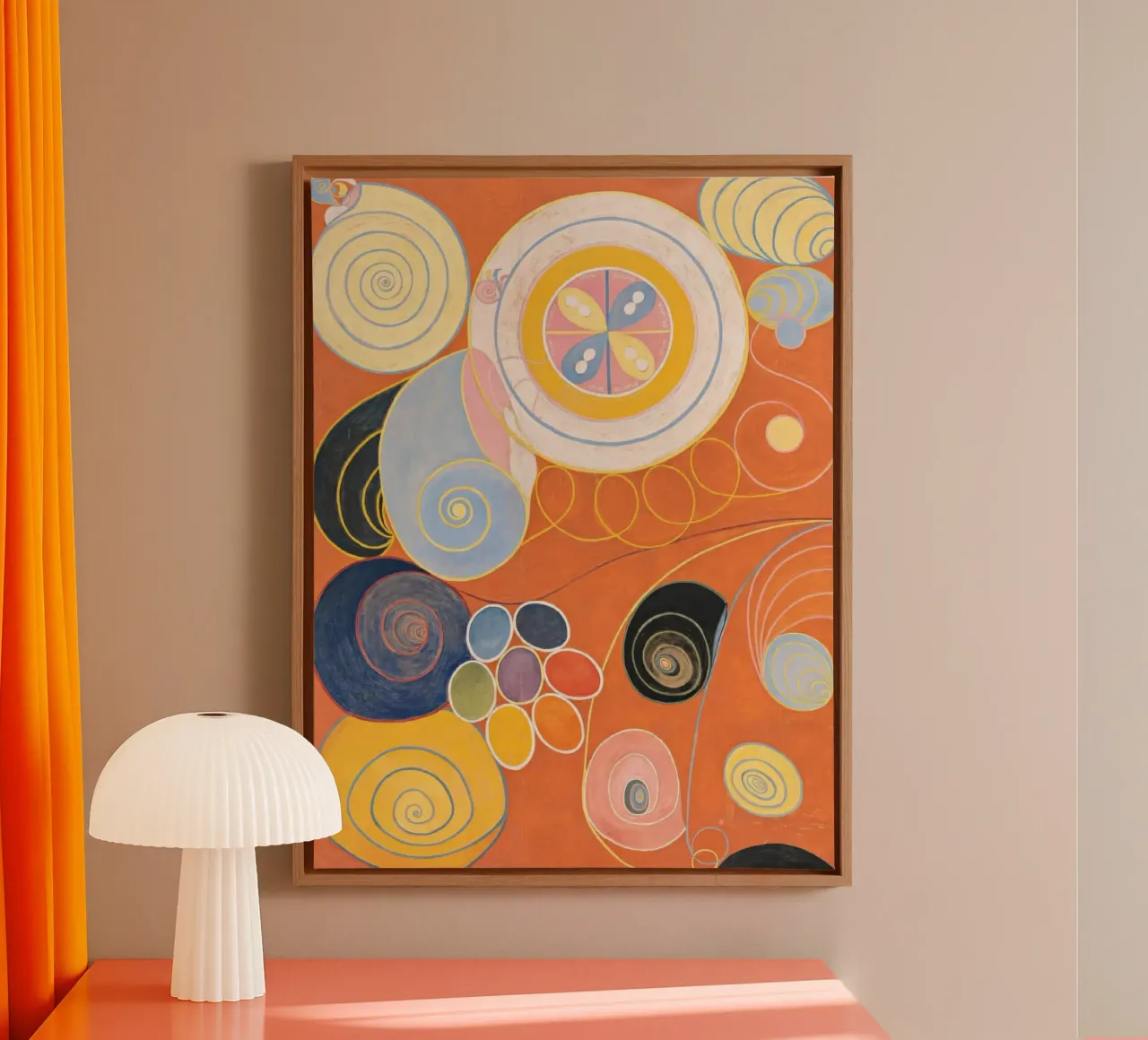 HILMA AF KLINT forme organiche tela con Cornice a cassetta da Hilma HIll
