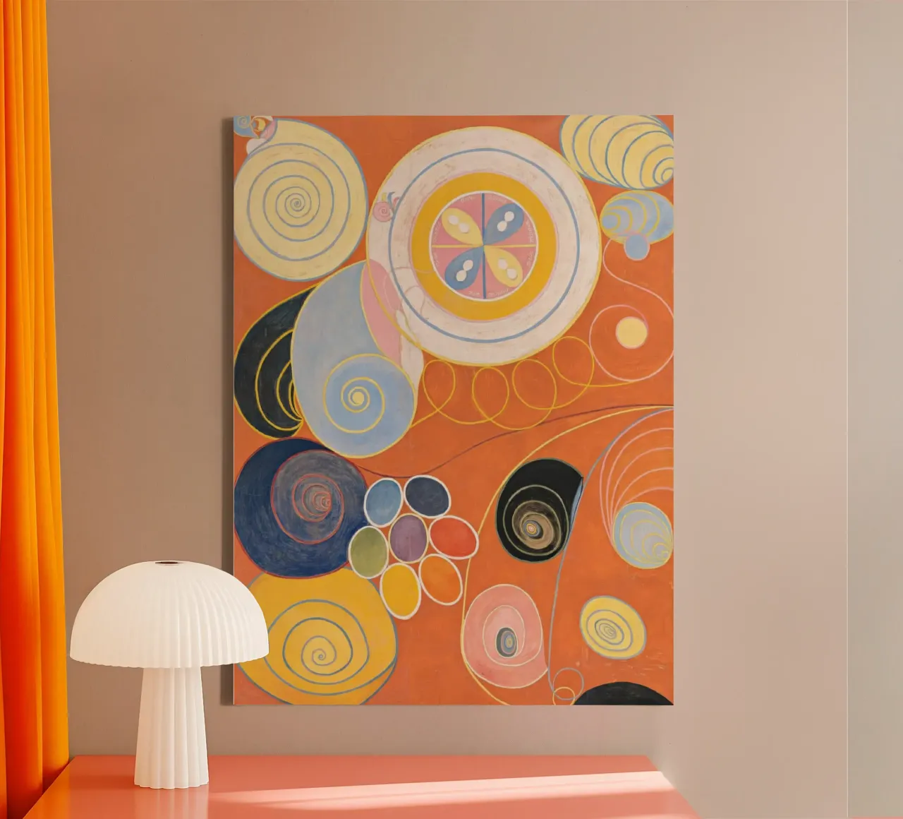 HILMA AF KLINT forme organiche tela con Cornice a cassetta da Hilma HIll