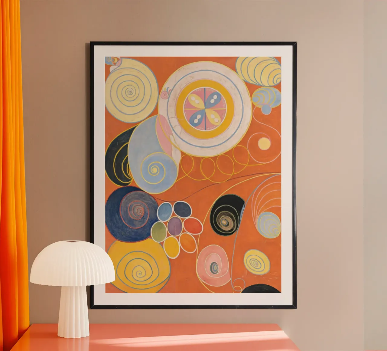 HILMA AF KLINT forme organiche poster con telaio in legno da Hilma HIll