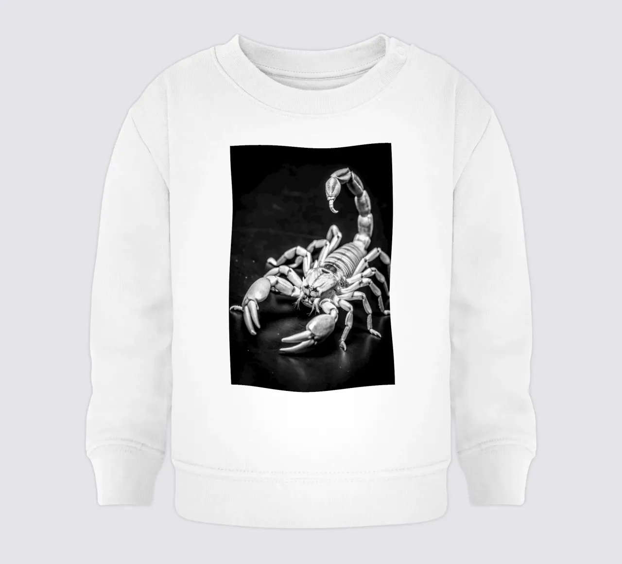 faccia di scorpione fotografia animale in bianco e nero felpa neonato da kanayaa