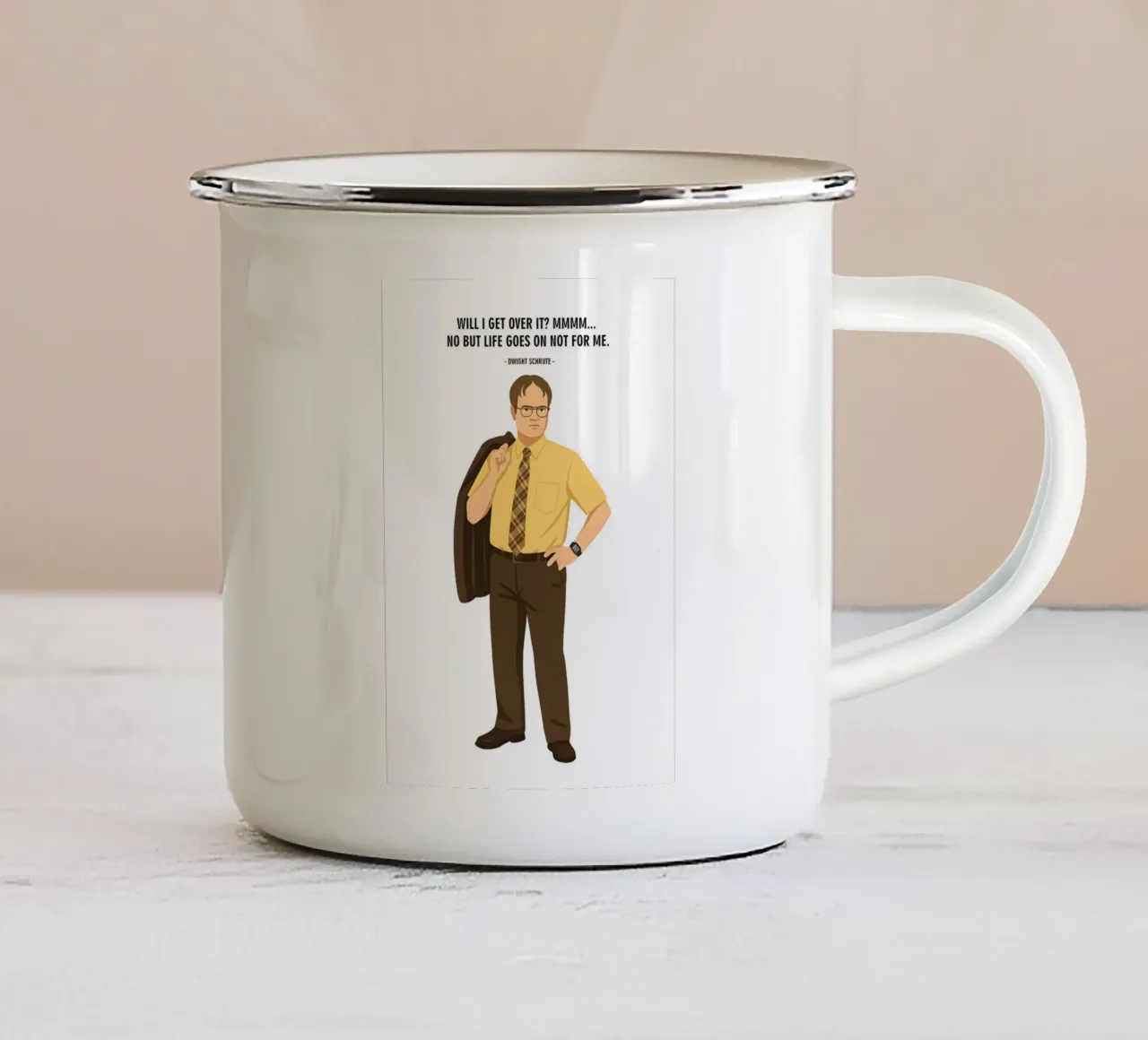 Dwight Schrute The Office quotes tazza in smalto da MoviesArt