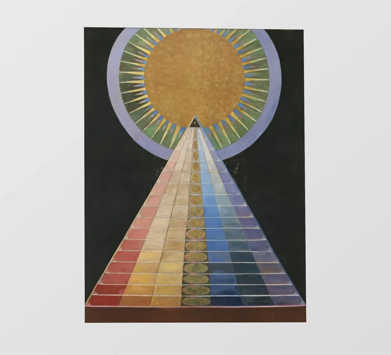 HILMA AF KLINT concéntrico lámina retroiluminada de Hilma HIll