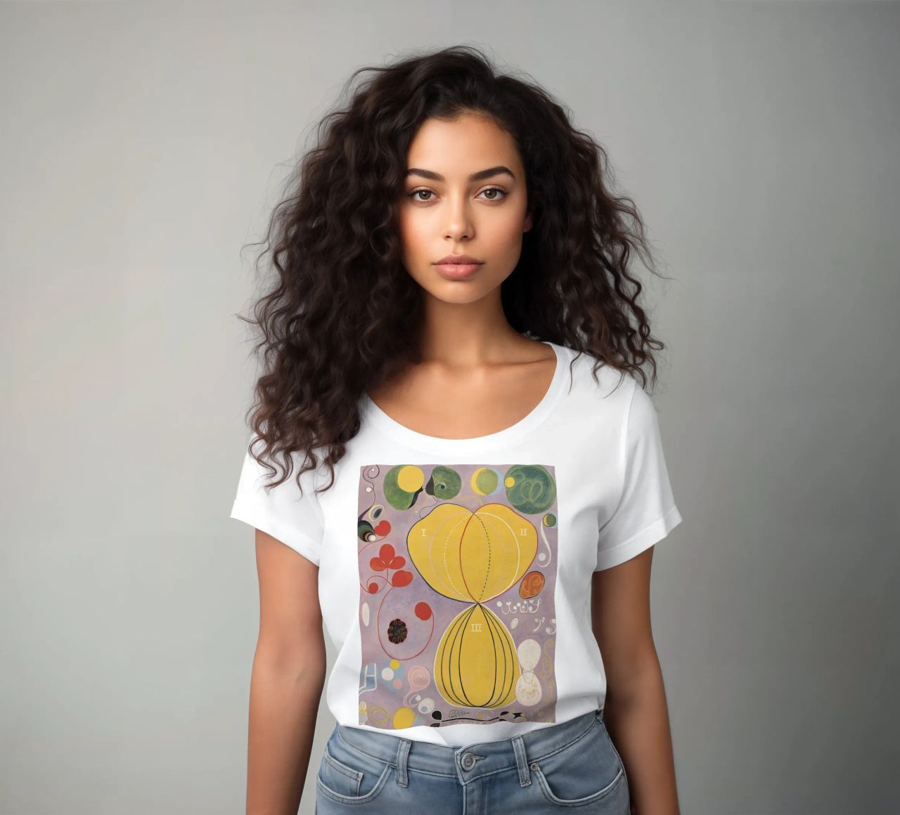 HILMA AF KLINT abstract forms women's fitted t-shirt by Hilma HIll