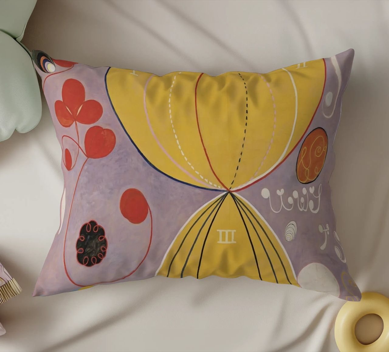 HILMA AF KLINT abstract forms decorative cushion by Hilma HIll