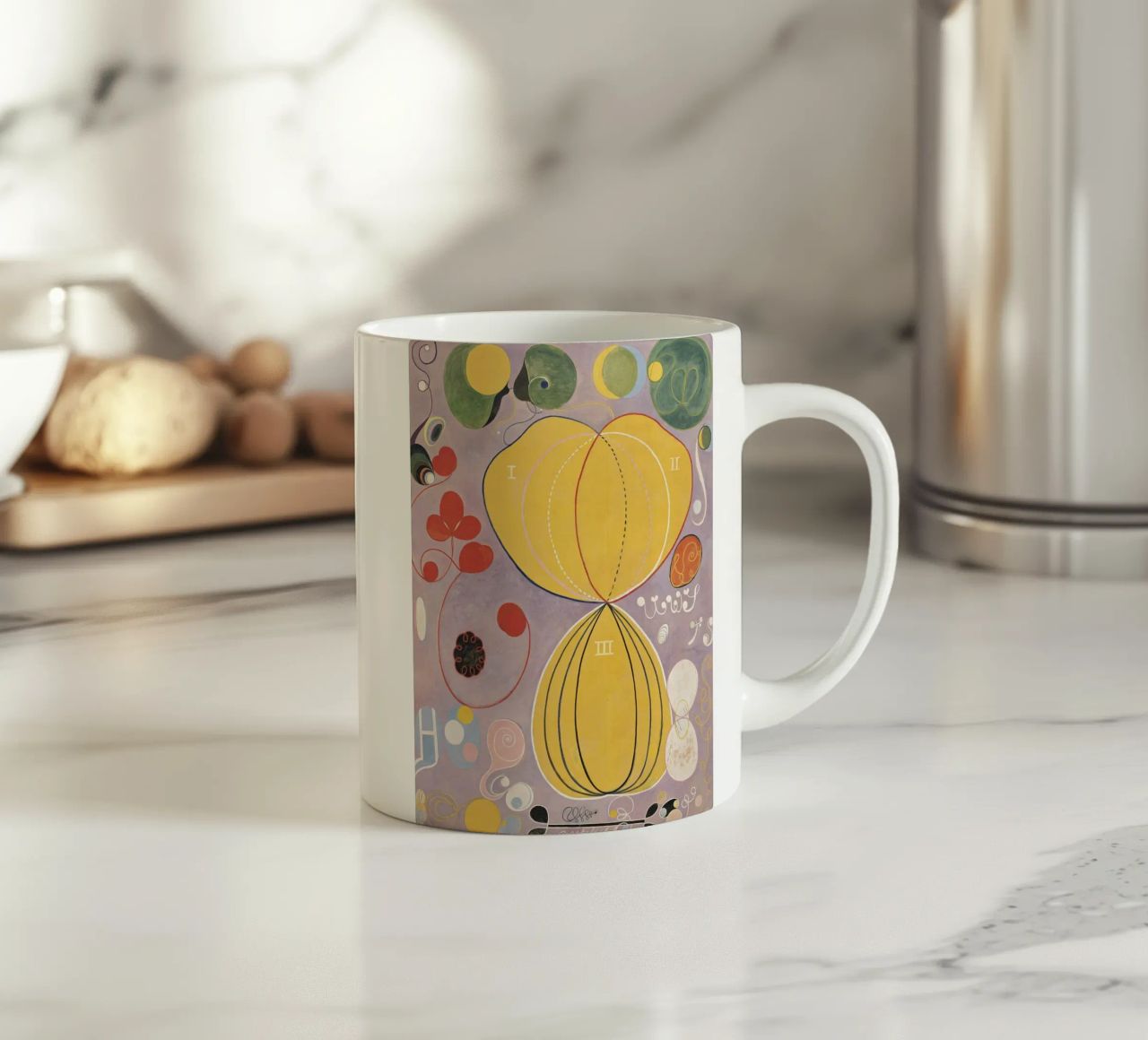 HILMA AF KLINT abstract forms ceramic mug by Hilma HIll