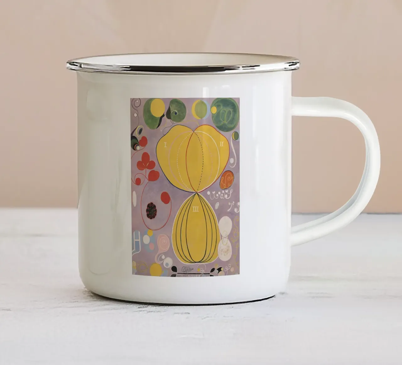 HILMA AF KLINT abstrakte Formulare Emaille Tasse von Hilma HIll