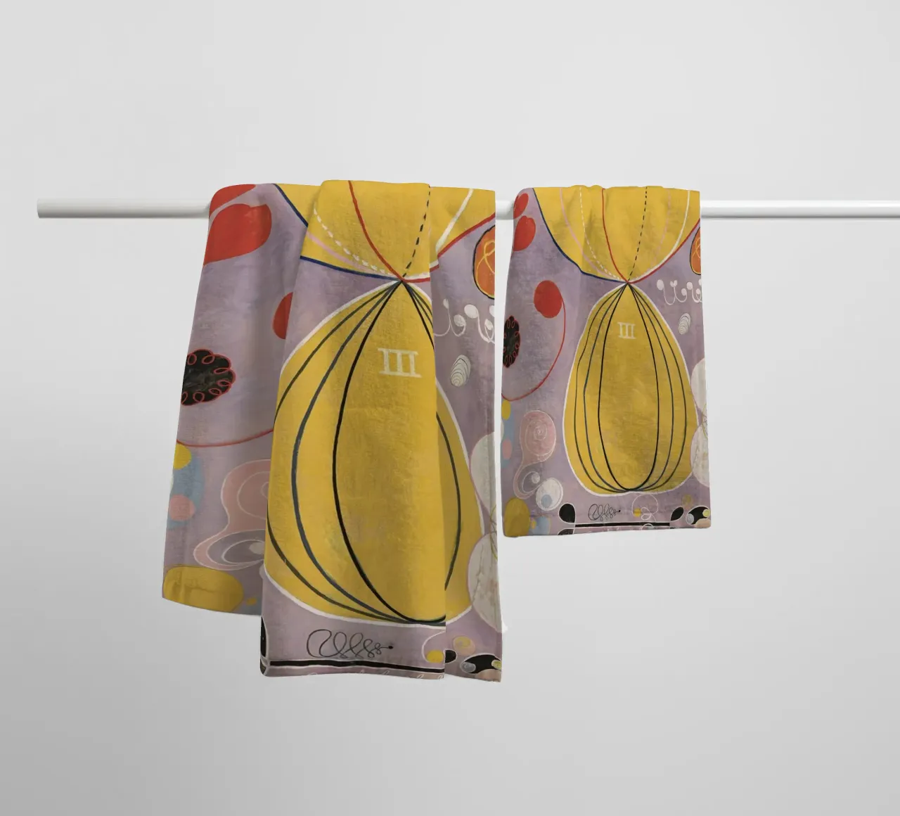 HILMA AF KLINT abstract forms towel by Hilma HIll