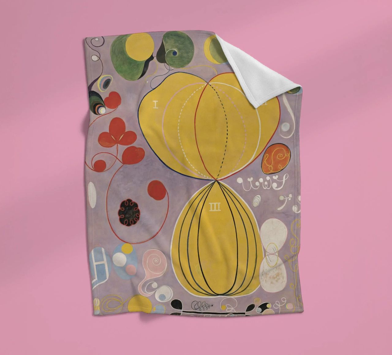 HILMA AF KLINT abstract forms fleece blanket by Hilma HIll