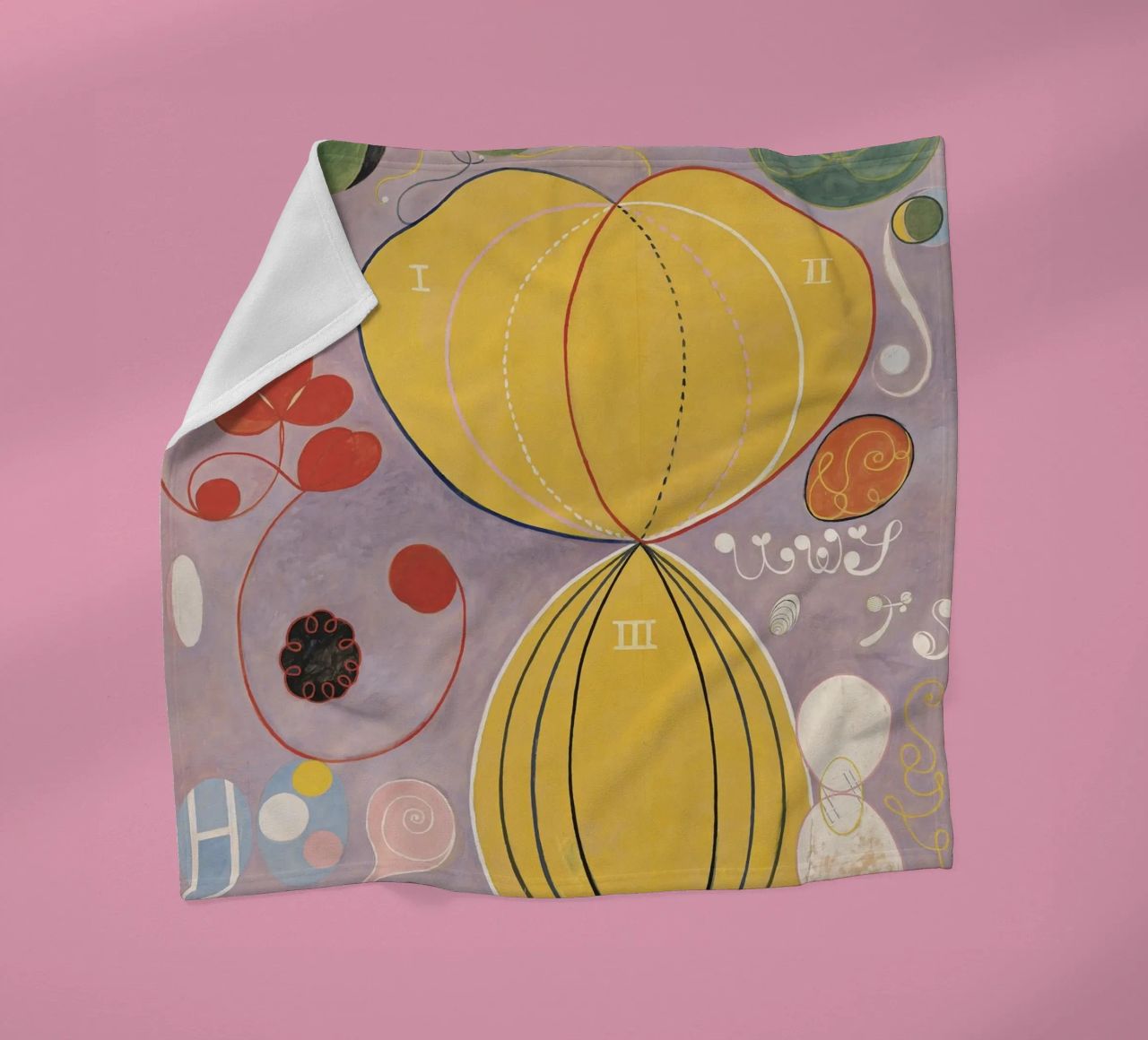 HILMA AF KLINT abstract forms fleece blanket by Hilma HIll