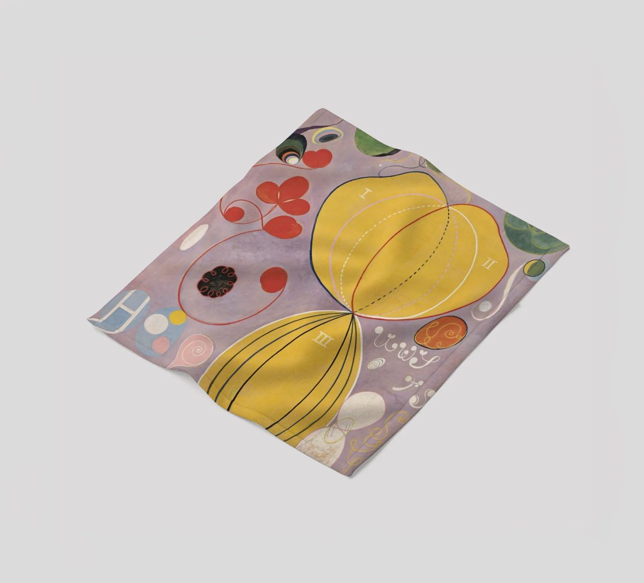 HILMA AF KLINT abstract forms fleece blanket by Hilma HIll