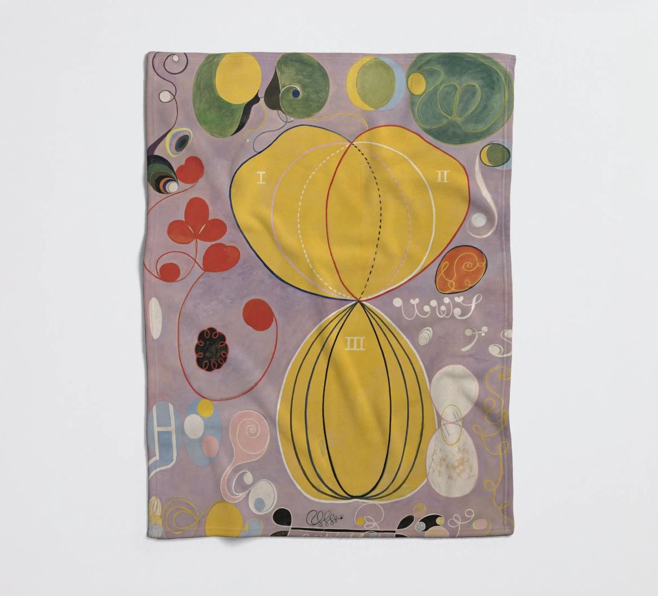 HILMA AF KLINT abstract forms fleece blanket by Hilma HIll