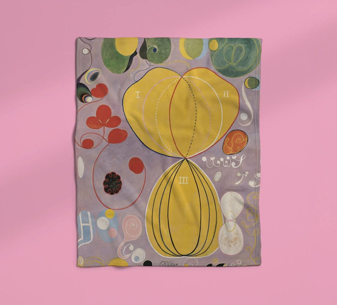 HILMA AF KLINT abstract forms fleece blanket by Hilma HIll