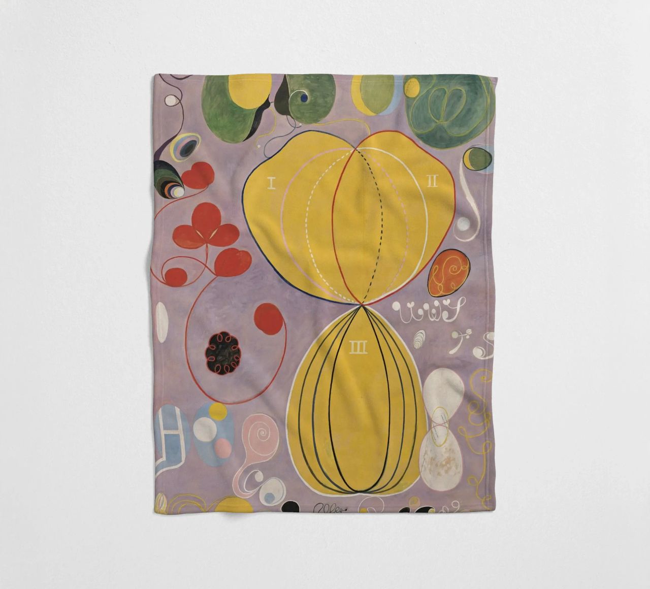 HILMA AF KLINT abstract forms fleece blanket by Hilma HIll
