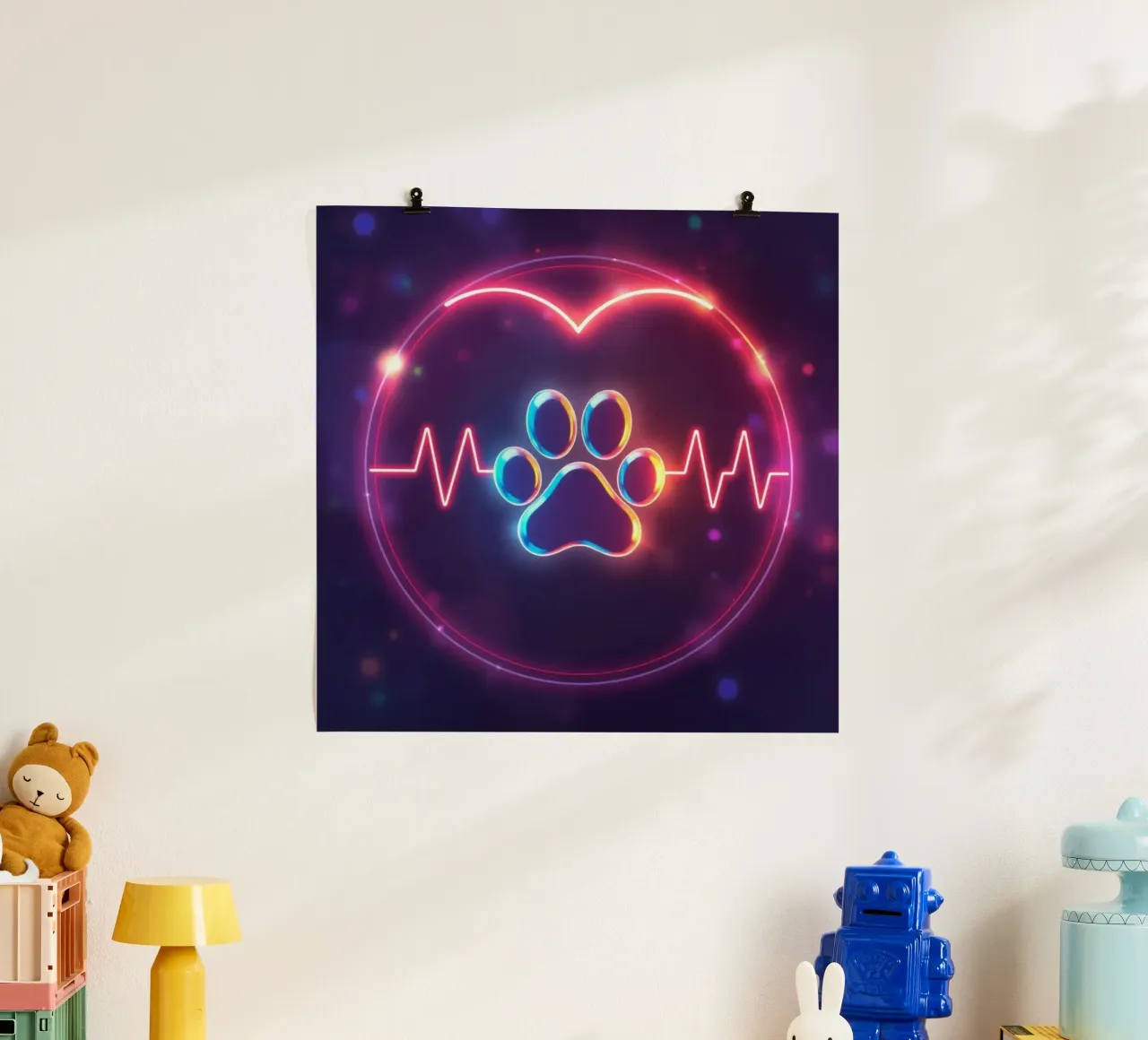 Battito del cuore per cani #1 poster con telaio in alluminio da Yumis.Beargang.and.Me