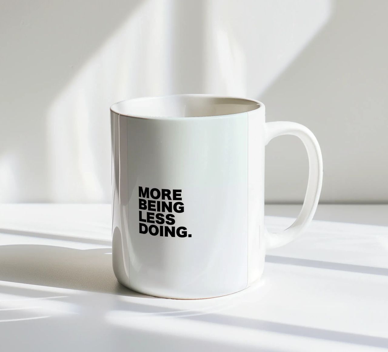 More Being Less Doing Quote tazza in ceramica da George Griefy