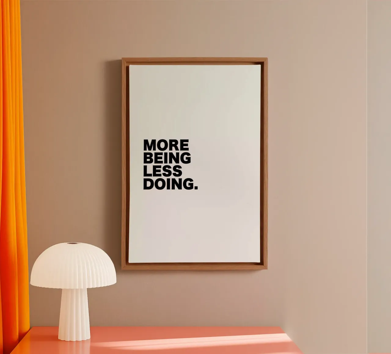 More Being Less Doing Quote tela con Cornice a cassetta da George Griefy