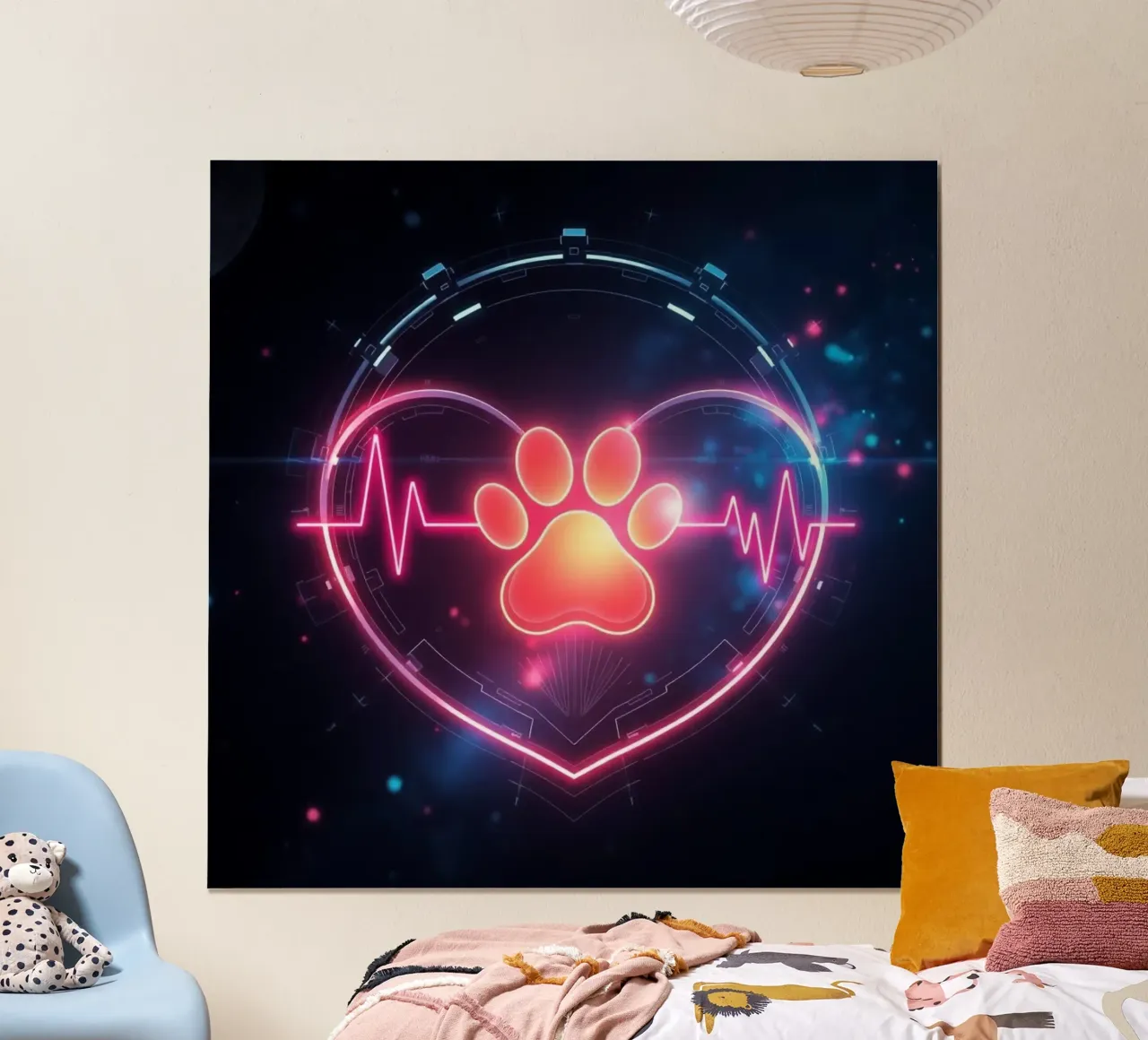 Battito del cuore per cani #4 poster con telaio in alluminio da Yumis.Beargang.and.Me