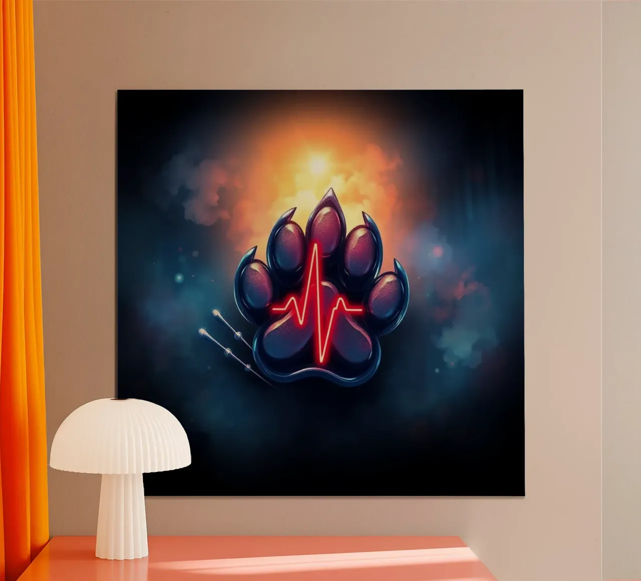 Battito del cuore per cani #5 poster con telaio in alluminio da Yumis.Beargang.and.Me