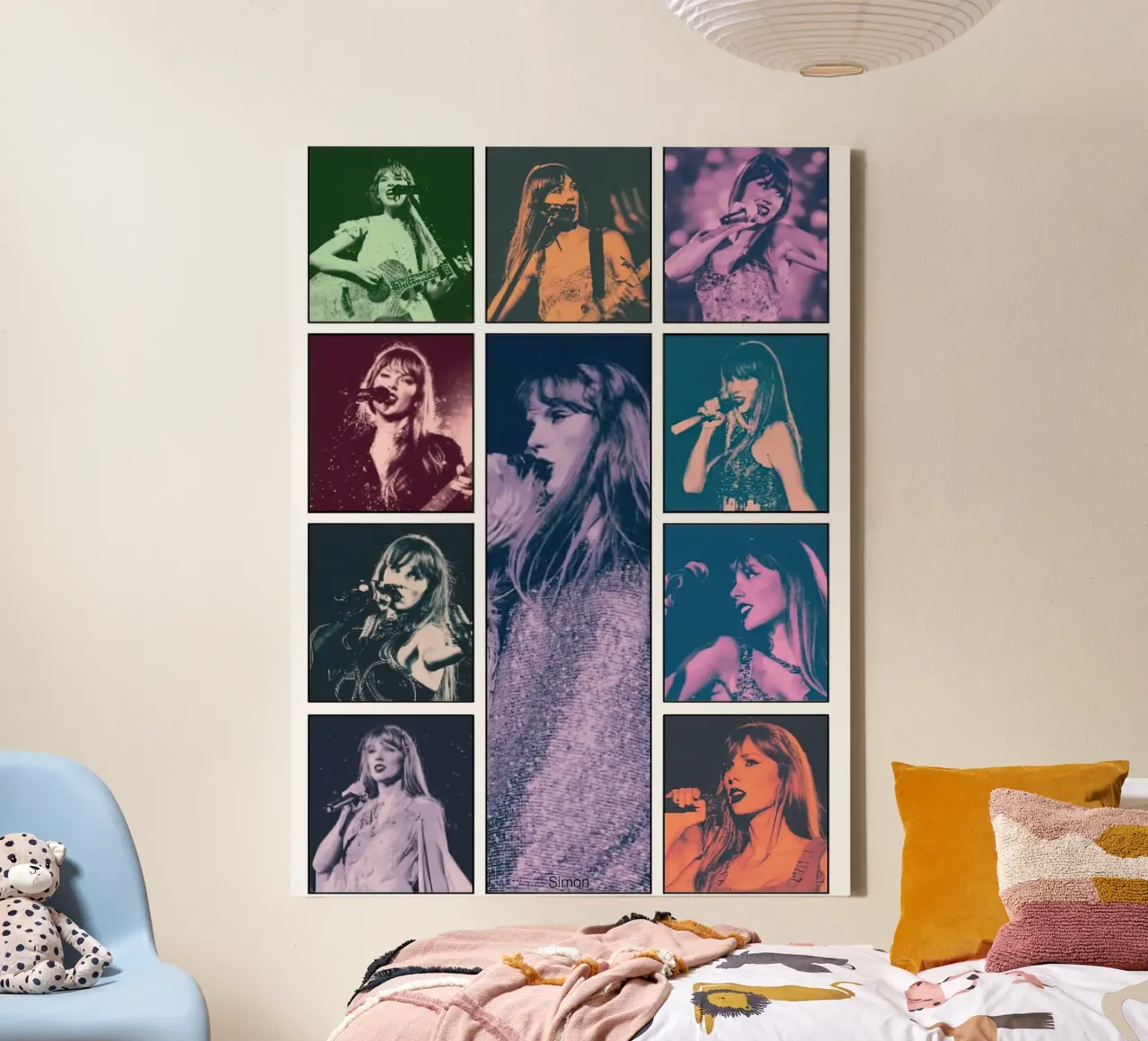 Taylor Swift in abito scintillante tela con Cornice a cassetta da Greatest Figure