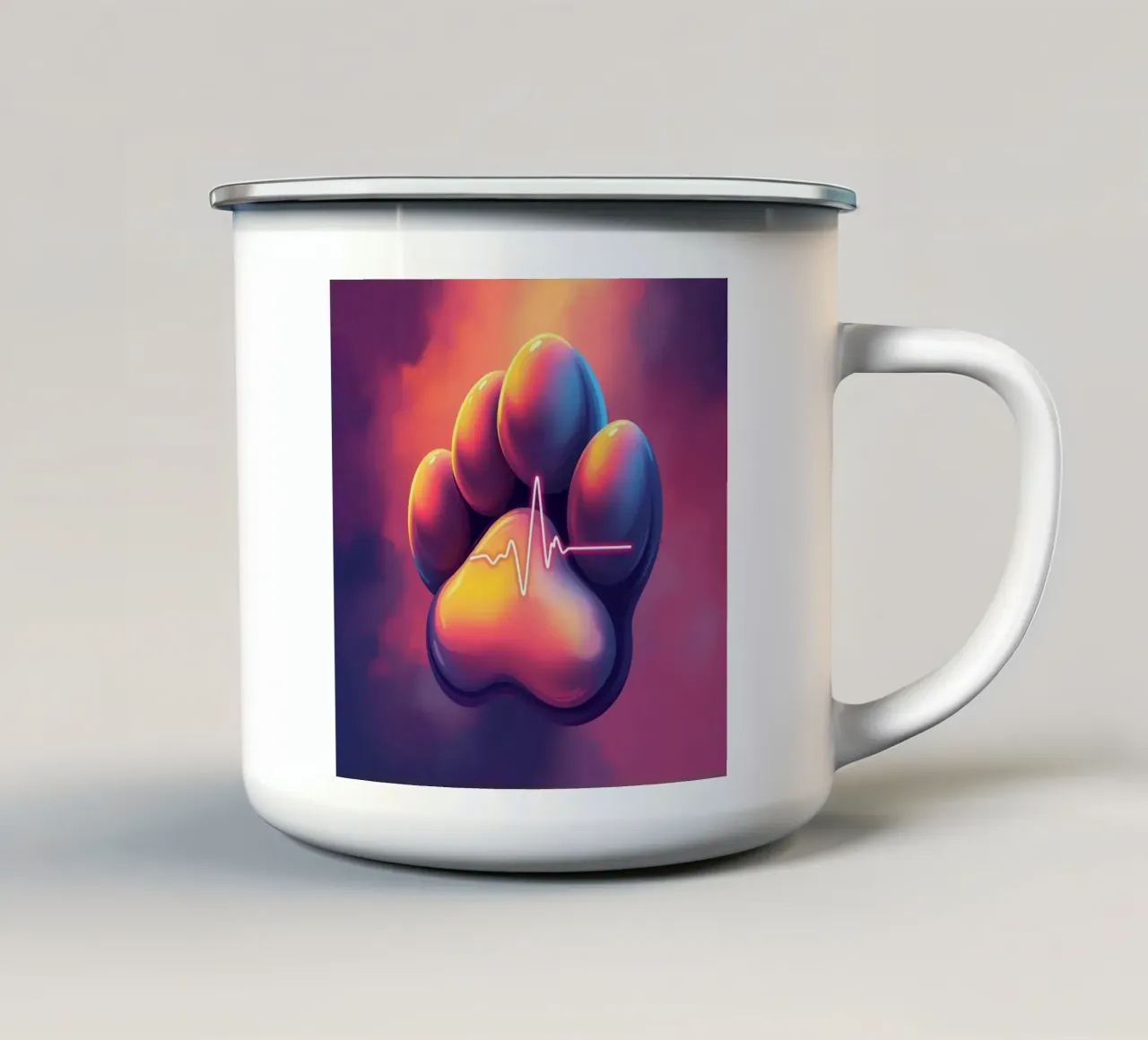 Battito del cuore per cani #6 tazza in smalto da Yumis.Beargang.and.Me