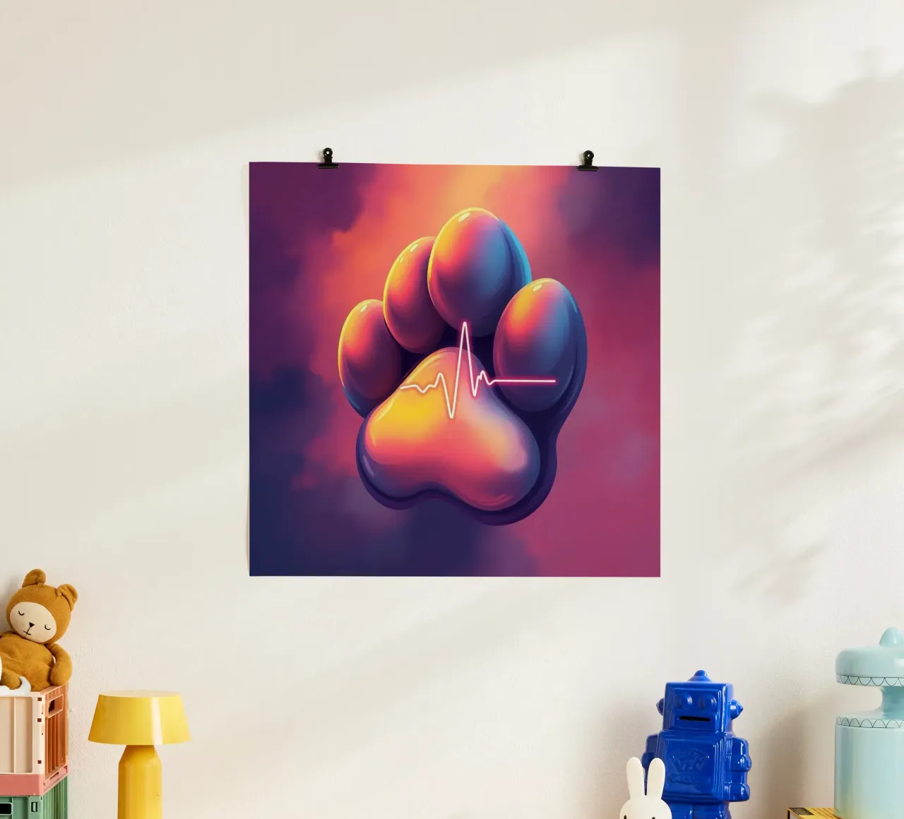 Battito del cuore per cani #6 poster con telaio in plastica da Yumis.Beargang.and.Me