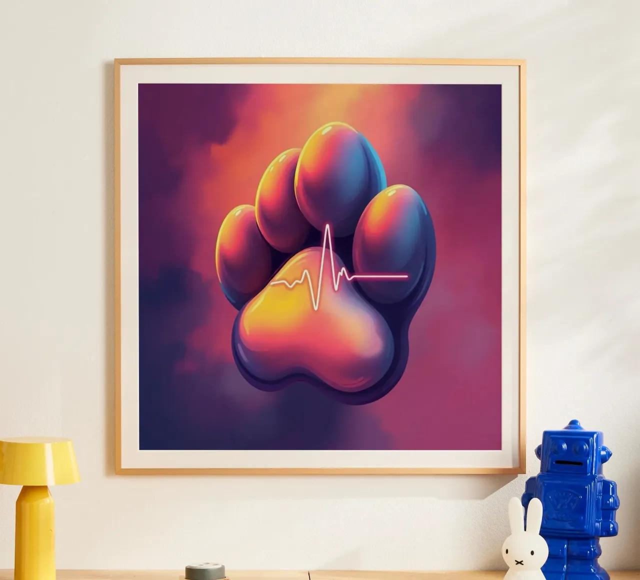Battito del cuore per cani #6 poster con telaio in plastica da Yumis.Beargang.and.Me