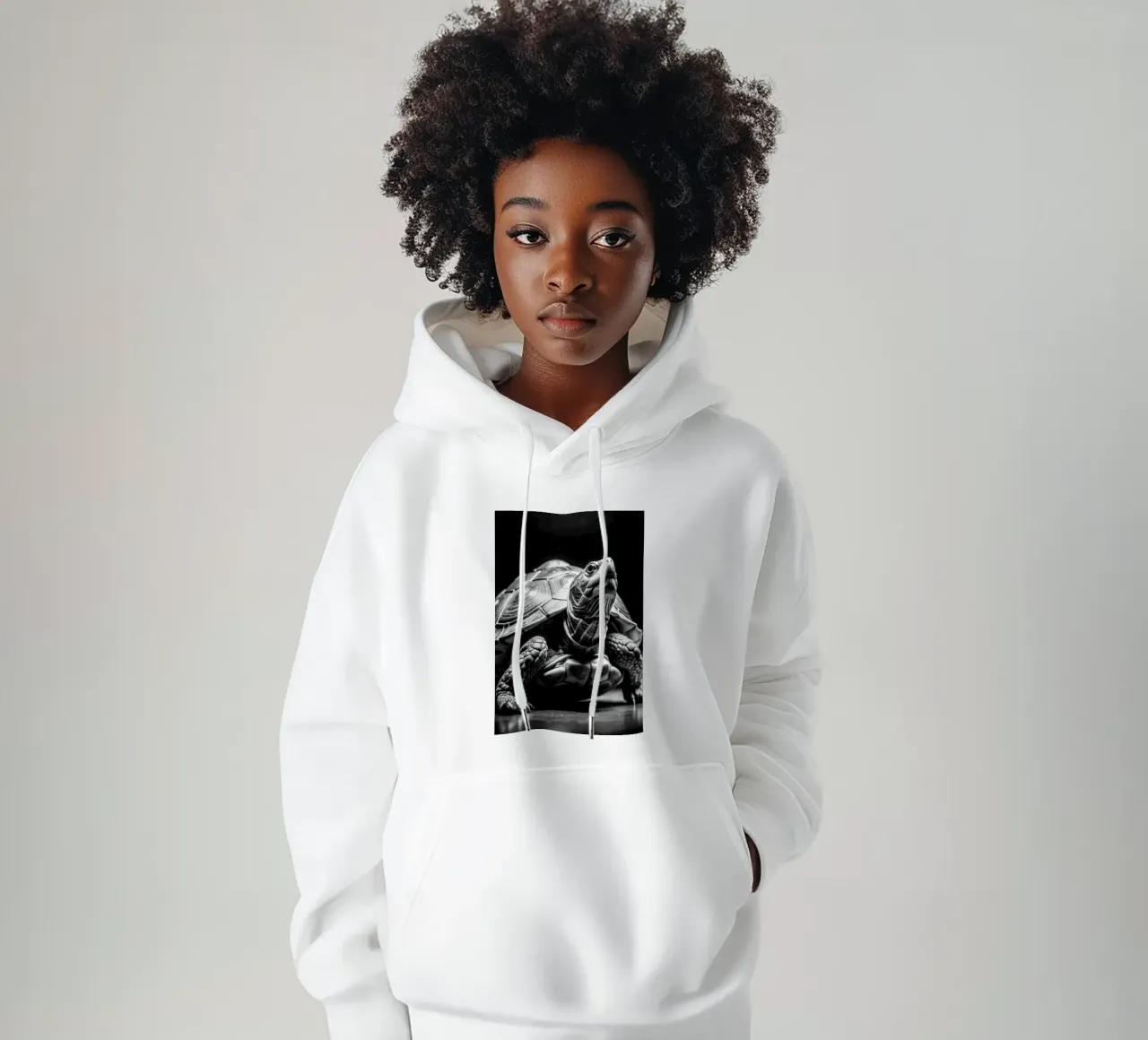 turtle black and white animal photography hoodie by kanayaa