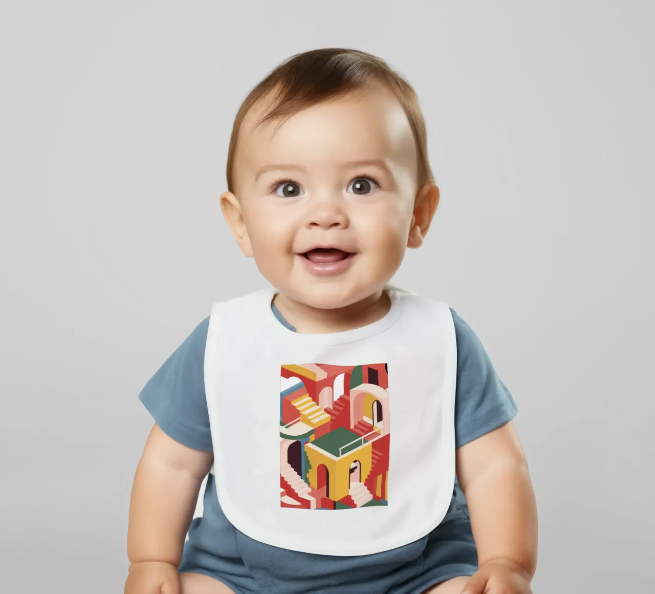 Labirinto di scale escherescente bavaglino da Jasper Rune