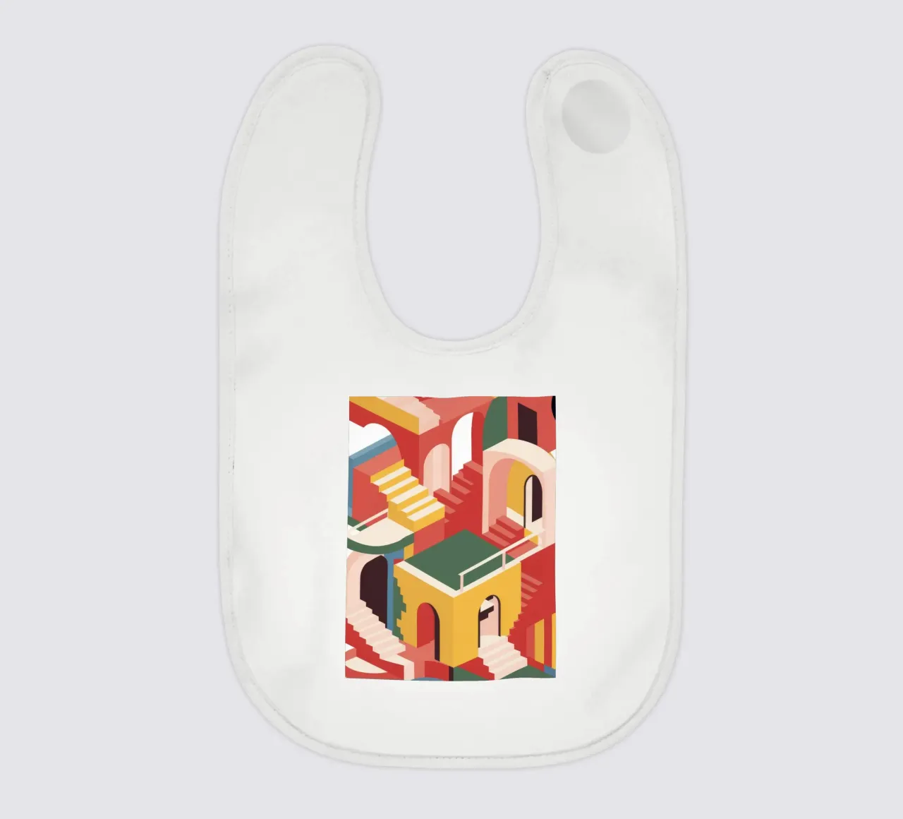 Labirinto di scale escherescente bavaglino da Jasper Rune