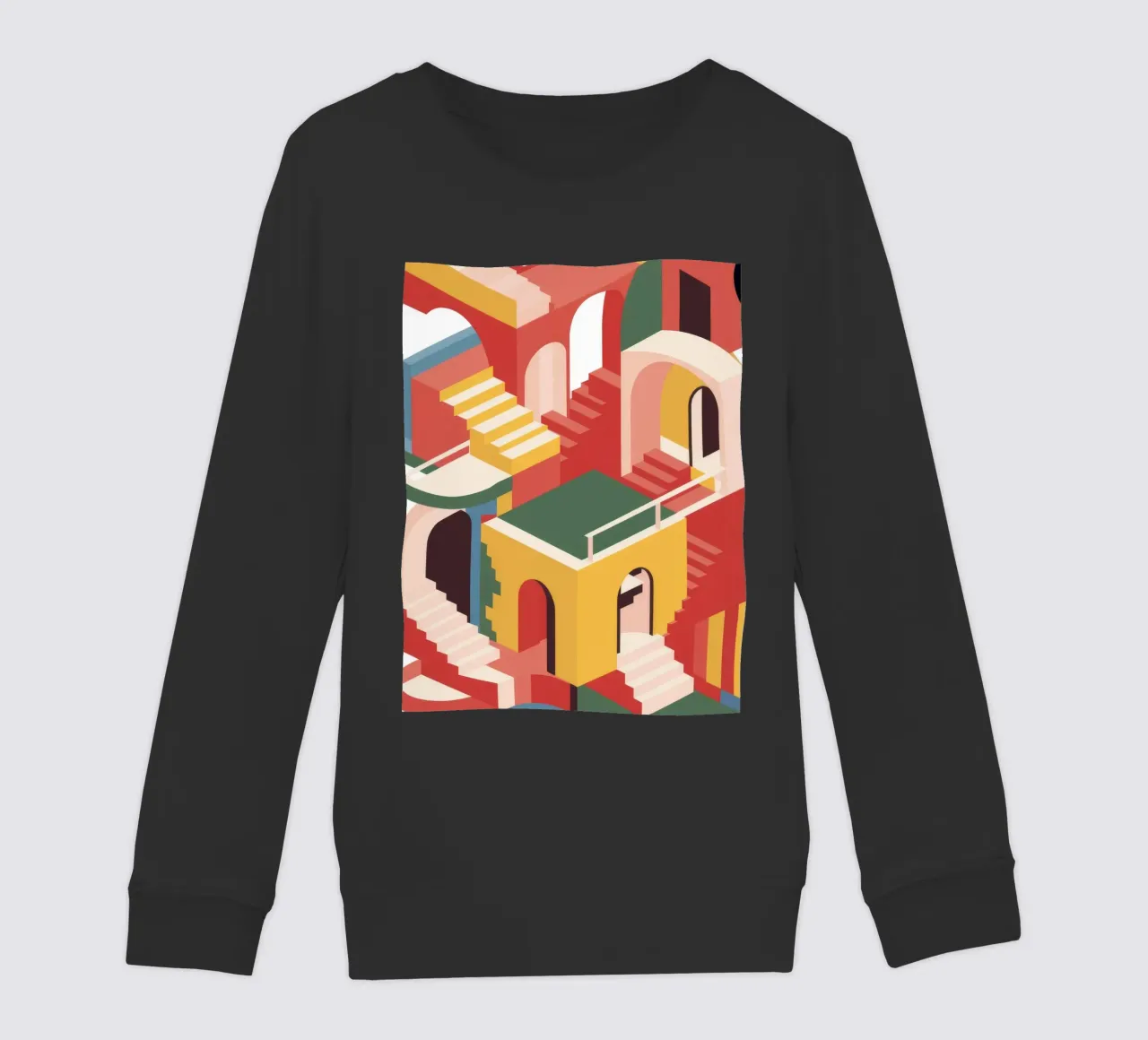 Labirinto di scale escherescente felpa bambino da Jasper Rune